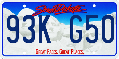 SD license plate 93KG50