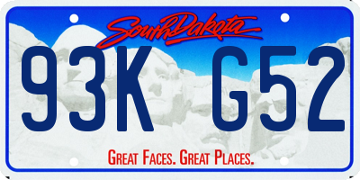 SD license plate 93KG52