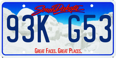 SD license plate 93KG53