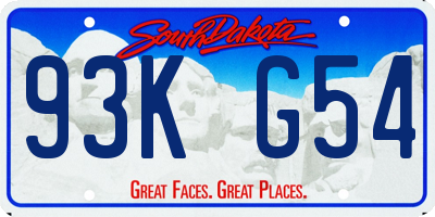 SD license plate 93KG54