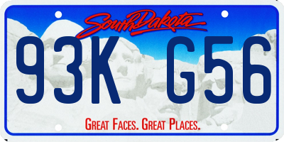 SD license plate 93KG56