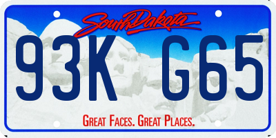 SD license plate 93KG65