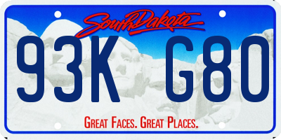 SD license plate 93KG80