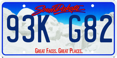 SD license plate 93KG82