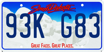 SD license plate 93KG83