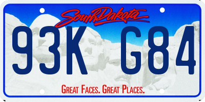 SD license plate 93KG84