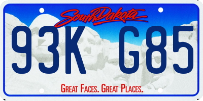 SD license plate 93KG85