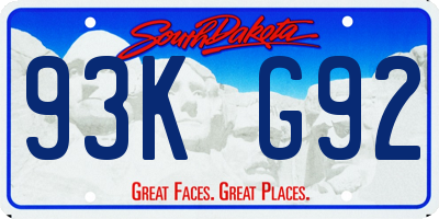 SD license plate 93KG92