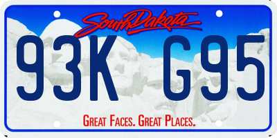 SD license plate 93KG95