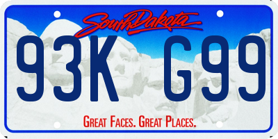 SD license plate 93KG99