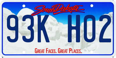 SD license plate 93KH02