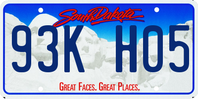 SD license plate 93KH05