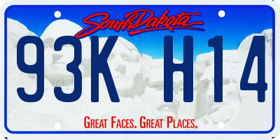 SD license plate 93KH14