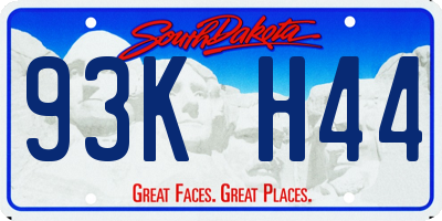 SD license plate 93KH44
