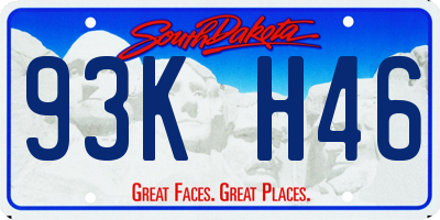 SD license plate 93KH46