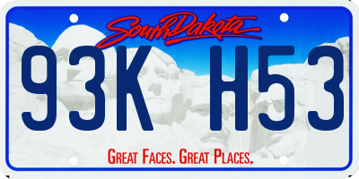 SD license plate 93KH53