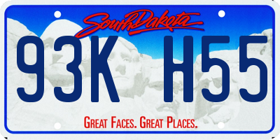 SD license plate 93KH55