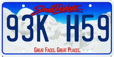 SD license plate 93KH59