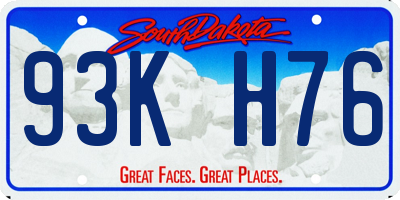 SD license plate 93KH76
