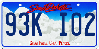 SD license plate 93KI02