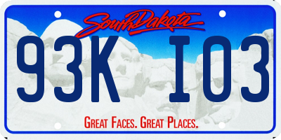 SD license plate 93KI03