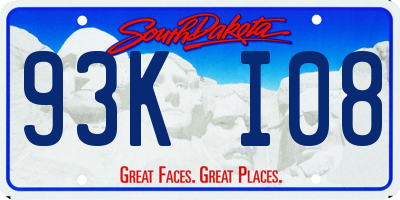 SD license plate 93KI08