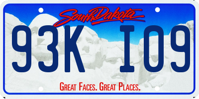 SD license plate 93KI09