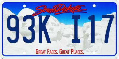 SD license plate 93KI17