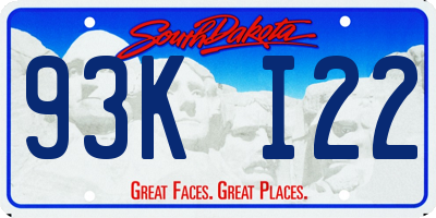 SD license plate 93KI22