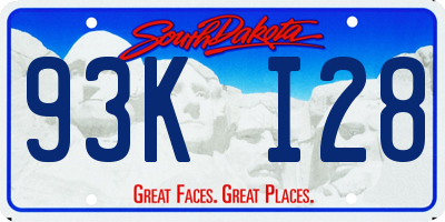SD license plate 93KI28