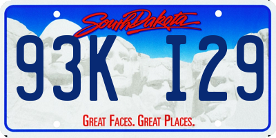 SD license plate 93KI29