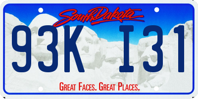 SD license plate 93KI31
