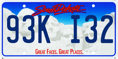 SD license plate 93KI32