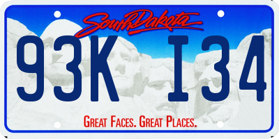 SD license plate 93KI34