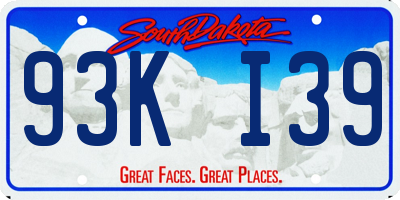 SD license plate 93KI39
