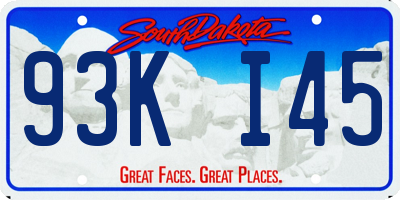 SD license plate 93KI45
