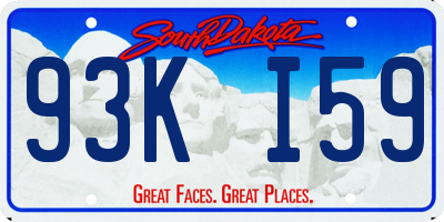 SD license plate 93KI59