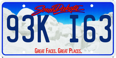 SD license plate 93KI63