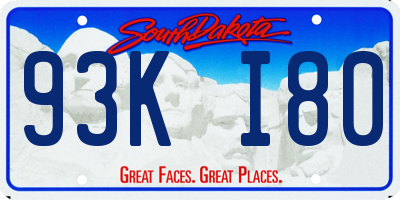 SD license plate 93KI80