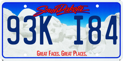 SD license plate 93KI84