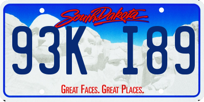 SD license plate 93KI89