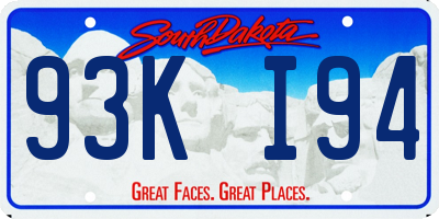 SD license plate 93KI94