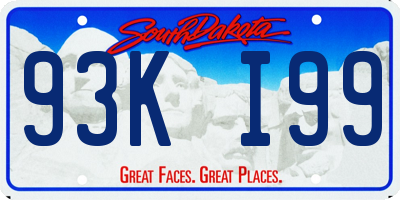 SD license plate 93KI99