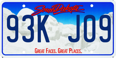 SD license plate 93KJ09