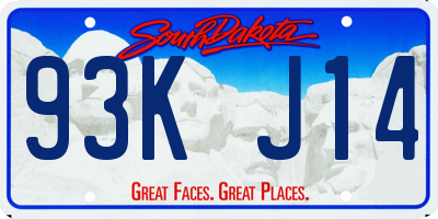 SD license plate 93KJ14