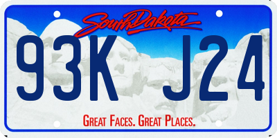 SD license plate 93KJ24