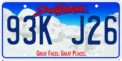 SD license plate 93KJ26