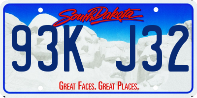SD license plate 93KJ32