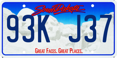 SD license plate 93KJ37