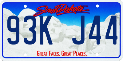 SD license plate 93KJ44